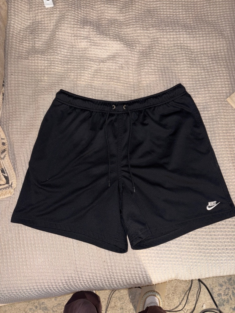 Nike Black Mesh Drawstring Athletic Shorts